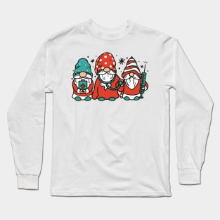 Healing Holiday Christmas Nurse Gnomes Long Sleeve T-Shirt